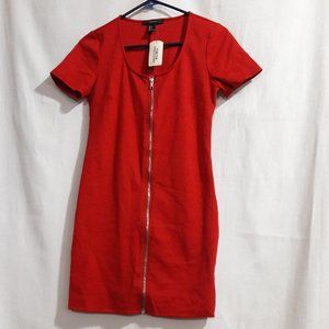 Forever 21 Front Zip Red Dress Size:S